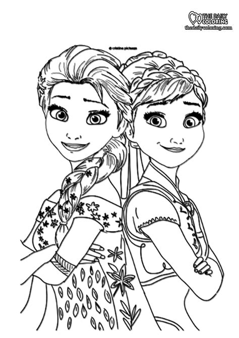 Elsa and Anna Coloring Pages [9 Pages] - The Daily Coloring