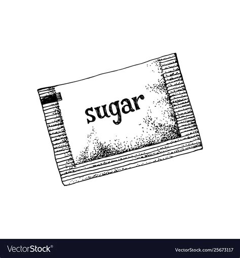 Hand drawn sugar sachet Royalty Free Vector Image