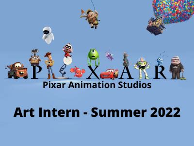 Pixar Animation Studios is hiring Art Intern - Full-time interns