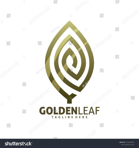 Golden Leaf Logo Design Stock Vector (Royalty Free) 1024504345 ...