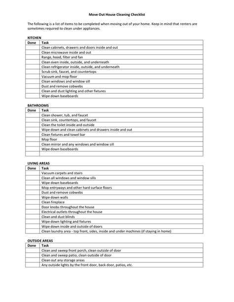 Move Out House Cleaning Checklist | House cleaning checklist, House cleaning list, Clean house