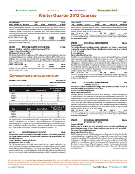 Foothill College Calendar - Printable Word Searches