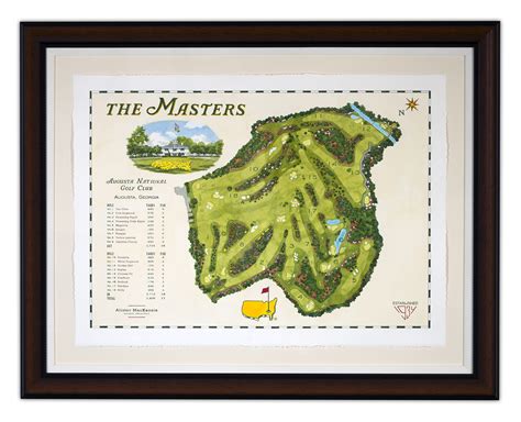 Augusta National Golf Course Map, Amazon.com: Historic Map - Augusta ...