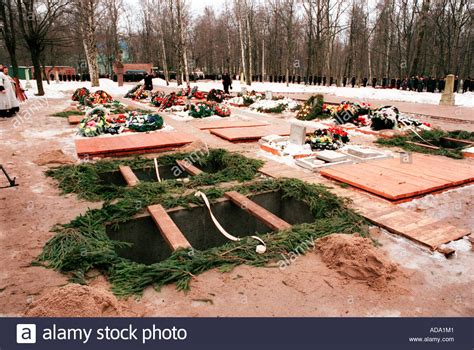 Graves of victims of Kursk submarine disaster, St Petersburg, Russia ...