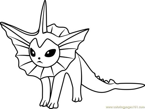 Vaporeon Pokemon GO Coloring Page for Kids - Free Pokemon GO Printable ...