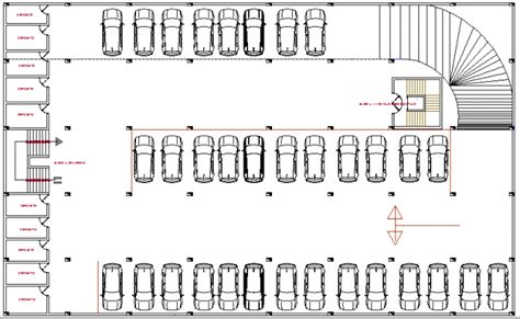 Basement car parking lot floor plan ... | Parking building, Parking ...