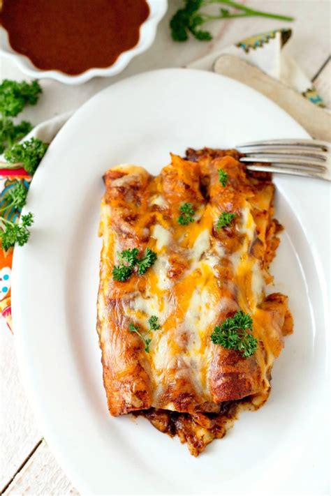 Chicken Enchiladas with Homemade Red Enchilada Sauce - Bunny's Warm Oven