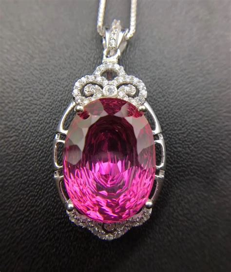 Extravagant grace big natural pink topaz Pendant natural gemstone ...