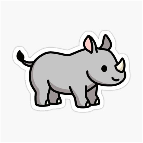 "Rhino" Sticker for Sale by littlemandyart | Redbubble