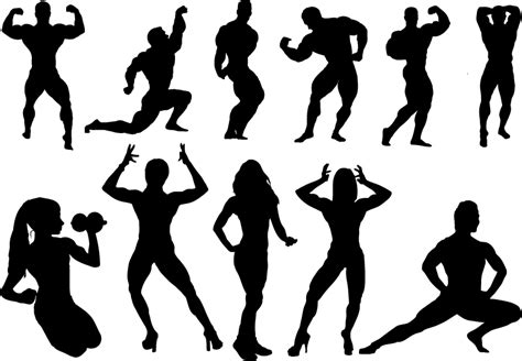Bodybuilding Silhouette Physical fitness Clip art - Fitness silhouette figures png download ...