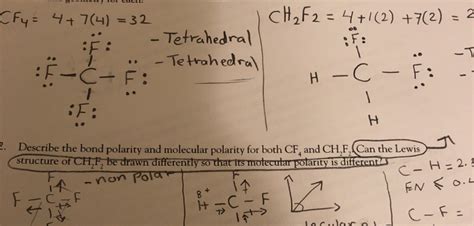 Solved CFys yt 7(4)=32 ch2F2-4t1 (2) +7(2) = 2 .-Tetrahedral | Chegg.com