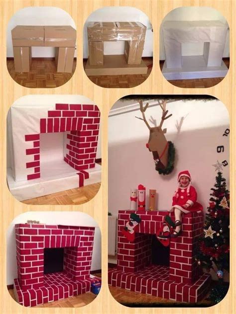 Cardboard Fireplace DIY for Christmas | Diy christmas fireplace, Christmas decorations diy ...