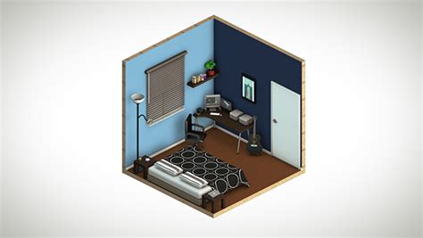 My Isometric Bedroom on Behance