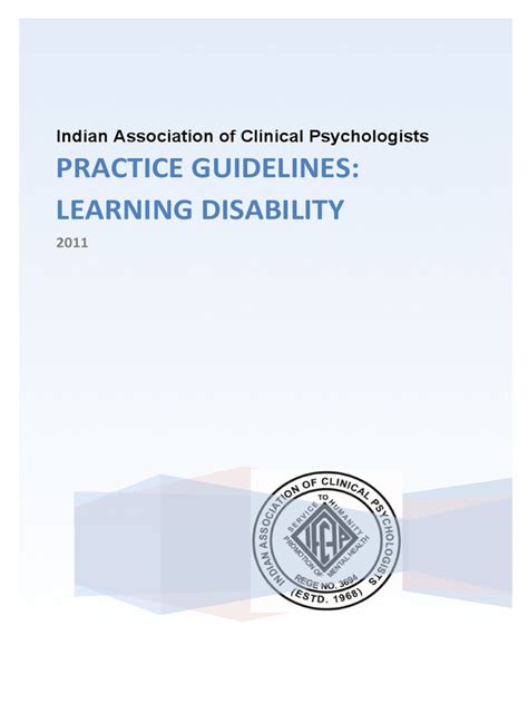 LD-Practice Guidelines - India 2011 PDF | PDF | Learning Disability | Wechsler Adult ...