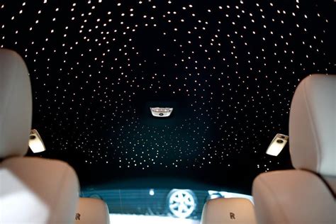 Starlight headliner on the Rolls Royce Wraith | Rolls royce, Design, Star lights on ceiling