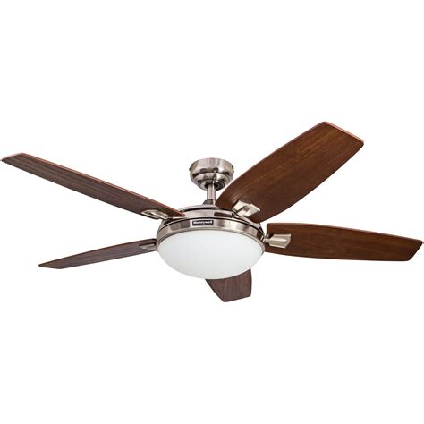 48" Honeywell Carmel Brushed Nickel Ceiling Fan with Integrated Light and Remote - Walmart.com ...