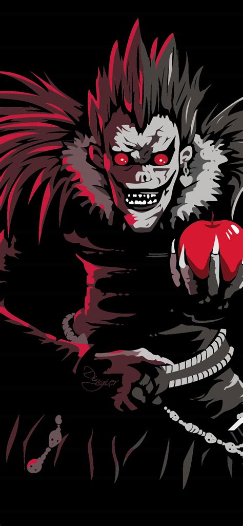 Download free Ryuk Holding An Apple Death Note Iphone Wallpaper ...