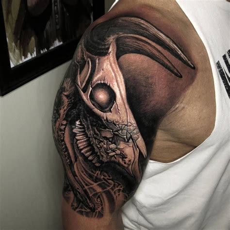 Taurus Bull Tattoos, Bull Skull Tattoos, Skull Sleeve Tattoos, Skeleton Tattoos, Head Tattoos ...