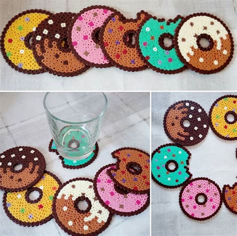 Great 🍩 coasters created by @ely_nerd_beads on Instagram. | Hama beads ...