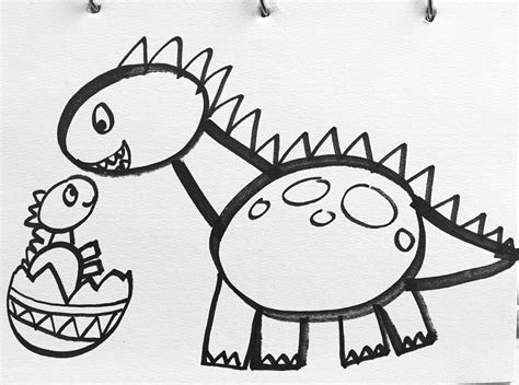 [Tutorial] How to draw a dinosaur for kids This is a simple lesson for kids. They can learn how ...