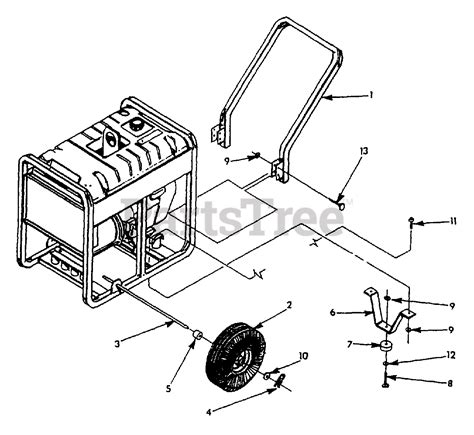 Generac 1N168A (9862-1) - Generac 8,000 Watt Portable Generator Wheel Kit Parts Lookup with ...