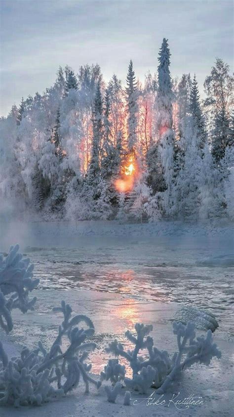 Winter - Sunrise in Finland - by Asko Kuittinen | Winter scenery, Winter landscape, Winter scenes