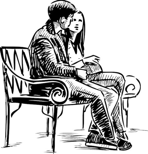 Details more than 140 couple sitting on bench drawing latest - seven.edu.vn