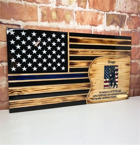 Thin Blue Line Flag K9 Flag Police Flag Wood Flag - Etsy