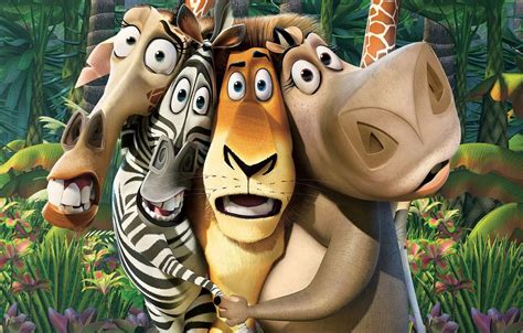 Wallpaper hippo, Lion, Gloria, Madagascar, Alex, Melman, Giraffe, Marty, Zebra images for ...