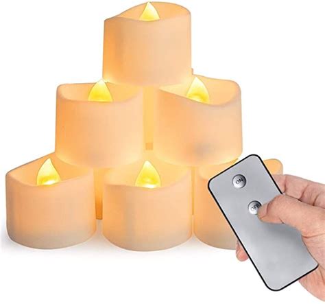 Amazon.com: Homemory Remote Control Tea Lights Flickering, Long Lasting Battery Operated LE ...