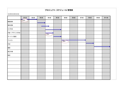 プロジェクト管理スケジュール10週間テンプレート（エクセル・ナンバーズ） | 無料テンプレート(Mac・Windows)『ひな形ジャーナル』