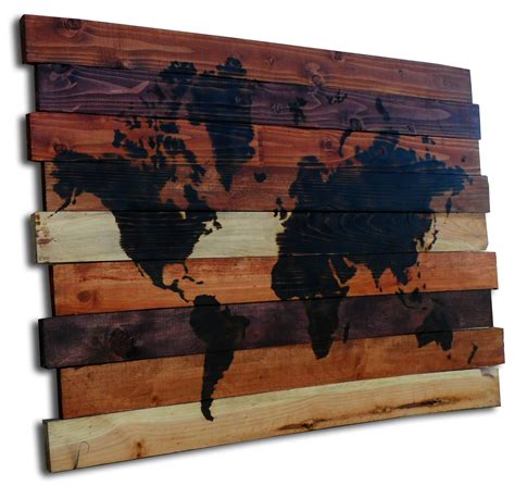 Large World Map Wood Burning Art Pyrography Art Contemporary - Etsy