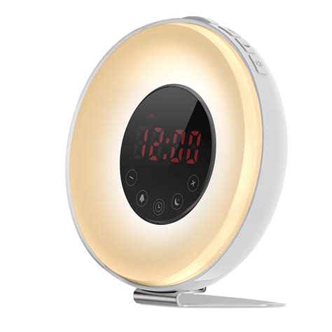 LED Alarm Clock Wake Up Light Alarm Clocks Sunrise Simulation Bell-in ...