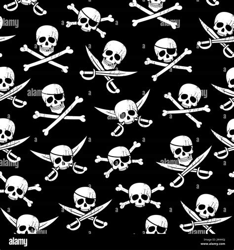 Seamless pirate pattern with Jolly Roger in different variations Stock Vector Art & Illustration ...