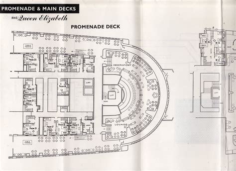 Cunard Line Queen Elizabeth Deck Plans Tourist Class Accommodations ...