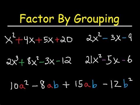 Factor By Grouping Polynomials - 4 Terms, Trinomials - 3 Terms, Algebra ...