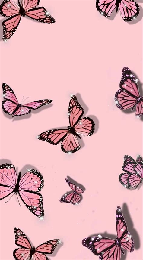 Pink butterfly background. Butterfly iphone, Pink glitter , Pink iphone HD phone wallpaper | Pxfuel