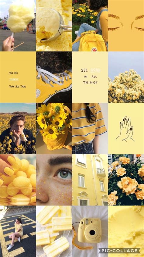 Cute Yellow Aesthetic Wallpaper Collage