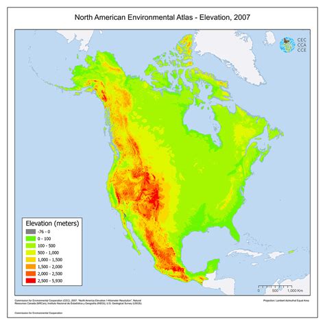 North American Elevation Map - Venus Jeannine