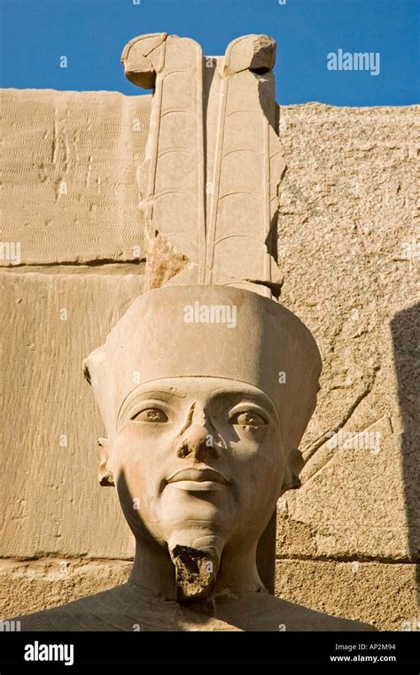 Head of giant Pharaonic statue, Karnak Temple Complex, Luxor, Egypt ...