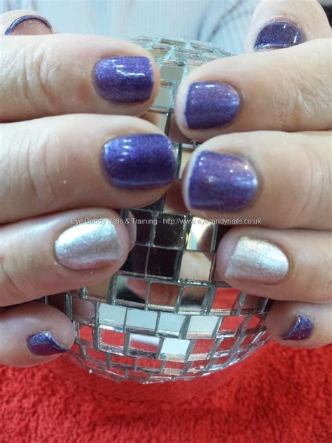 Eye Candy Nails & Training - Metallic purple and silver gellux gel polish over natural nails by ...