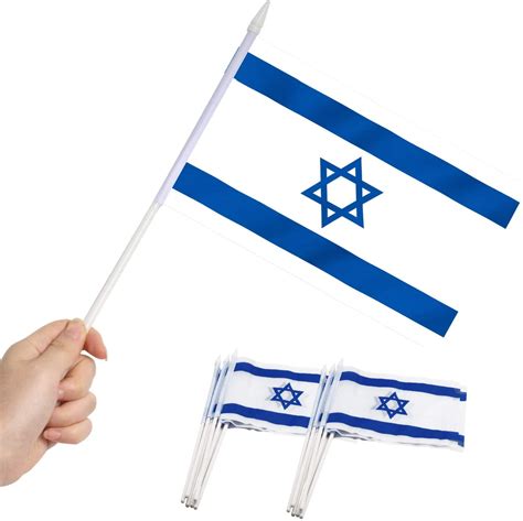 Anley Israel Mini Flag 12 Pack - Hand Held Small Miniature Israeli ...