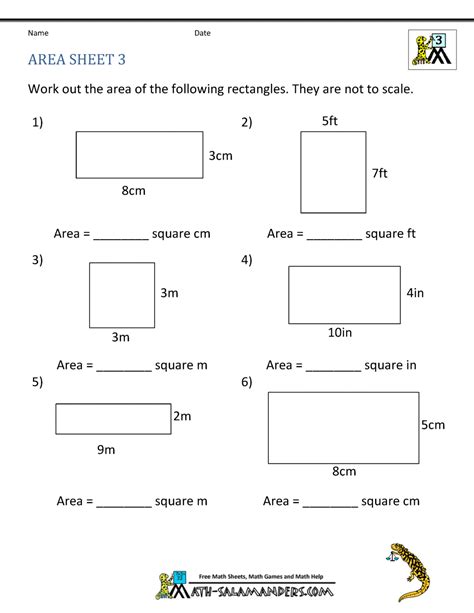 Area Worksheets