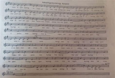 LOOK FOR THE DIFFERENT REPEAT MARKS USED IN THE MUSICAL SHEET OF "MALIGAYANG ARAW".WRITE THRM ...