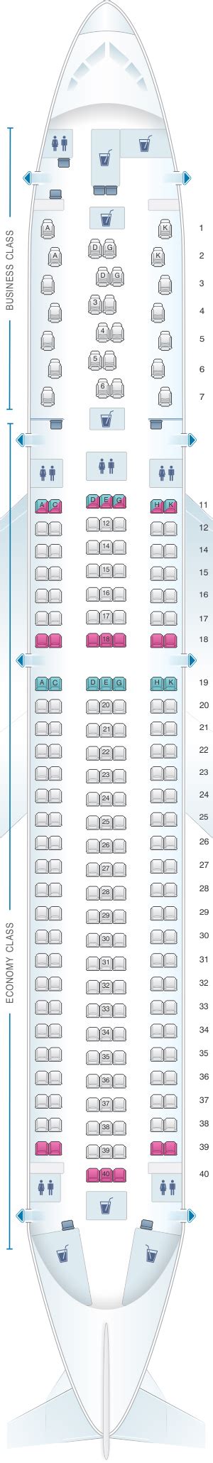 Seat Map Austrian Airlines Boeing B767 300 ER V2 | SeatMaestro