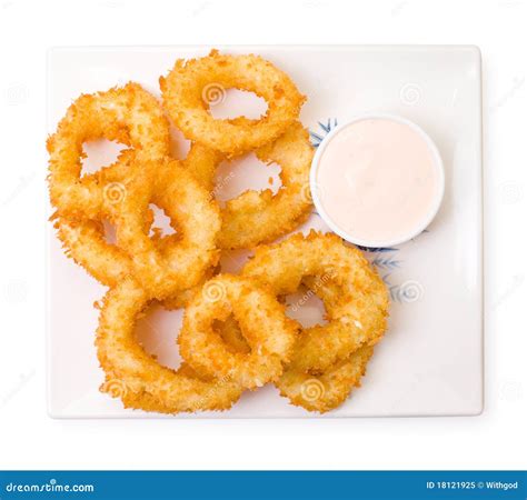 Squid Rings, Fried In Batter Stock Image - Image of crisp, seafood ...