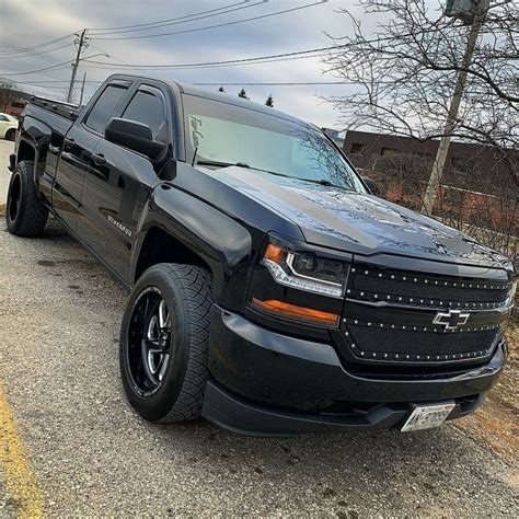 Black Chevy Truck With black out custom grille and Headlights | Custom silverado, Chevy trucks ...