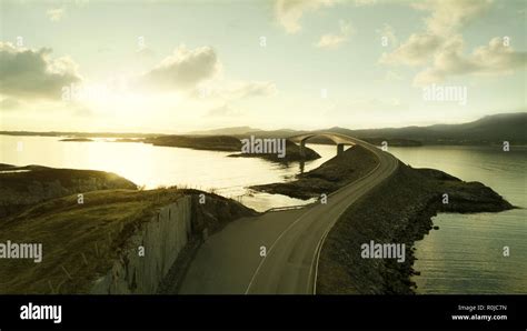 Aerial view of Atlantic Road in Norway Stock Photo - Alamy