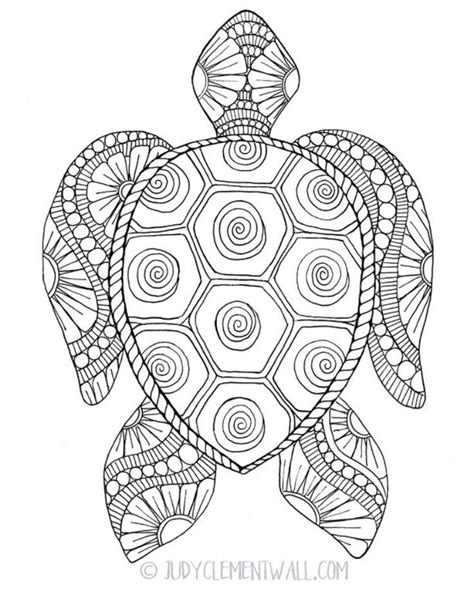 Gorgeous Sea Turtle Coloring Page | Turtle coloring pages, Mandala ...