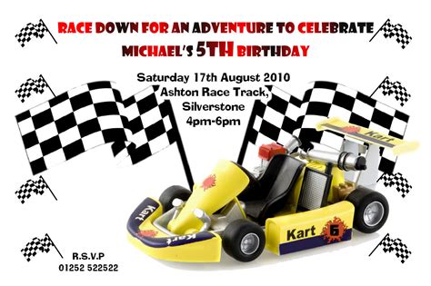 Go Kart Party Invitations - Mickey Mouse Invitations Templates